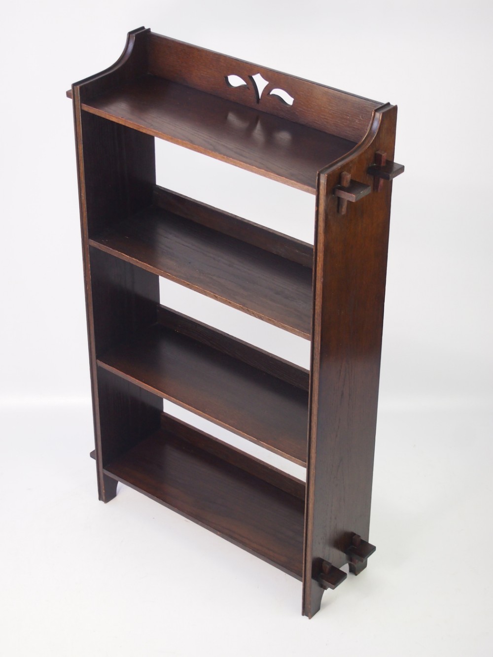 Edwardian Arts & Crafts Oak Open Bookcase