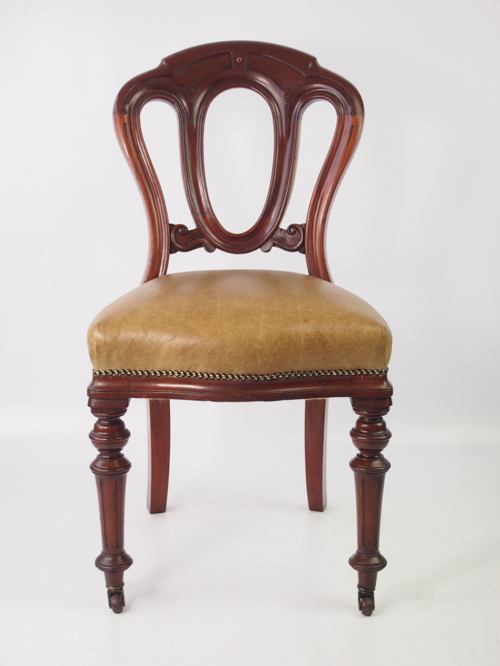 Victorian Mahogany & Leather Desk Chair