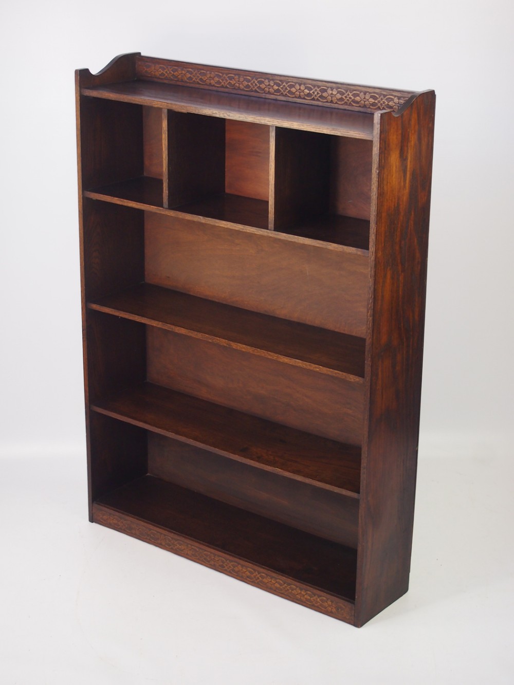 Tall Oak Open Bookcase