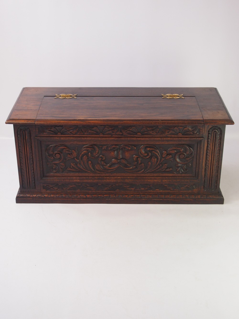 Edwardian Carved Oak Coffer