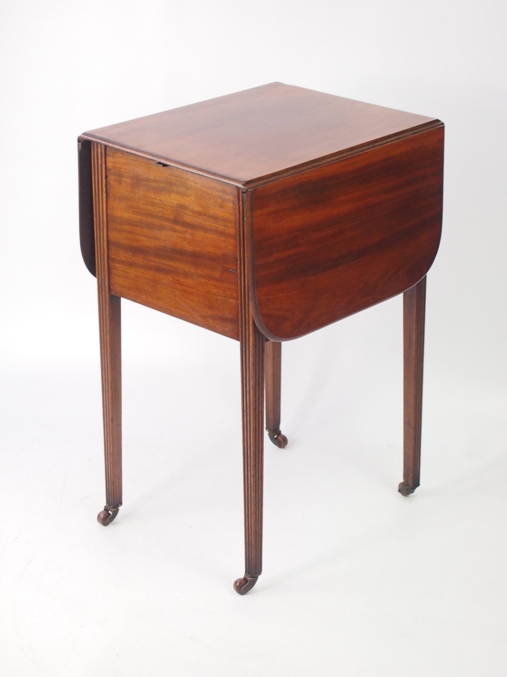 Small Mahogany Drop Leaf Table with Secret Compartment