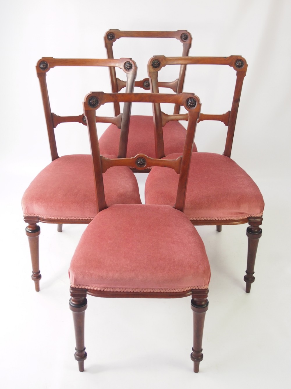 Set 4 Victorian Mahogany Balloon Back Chairs