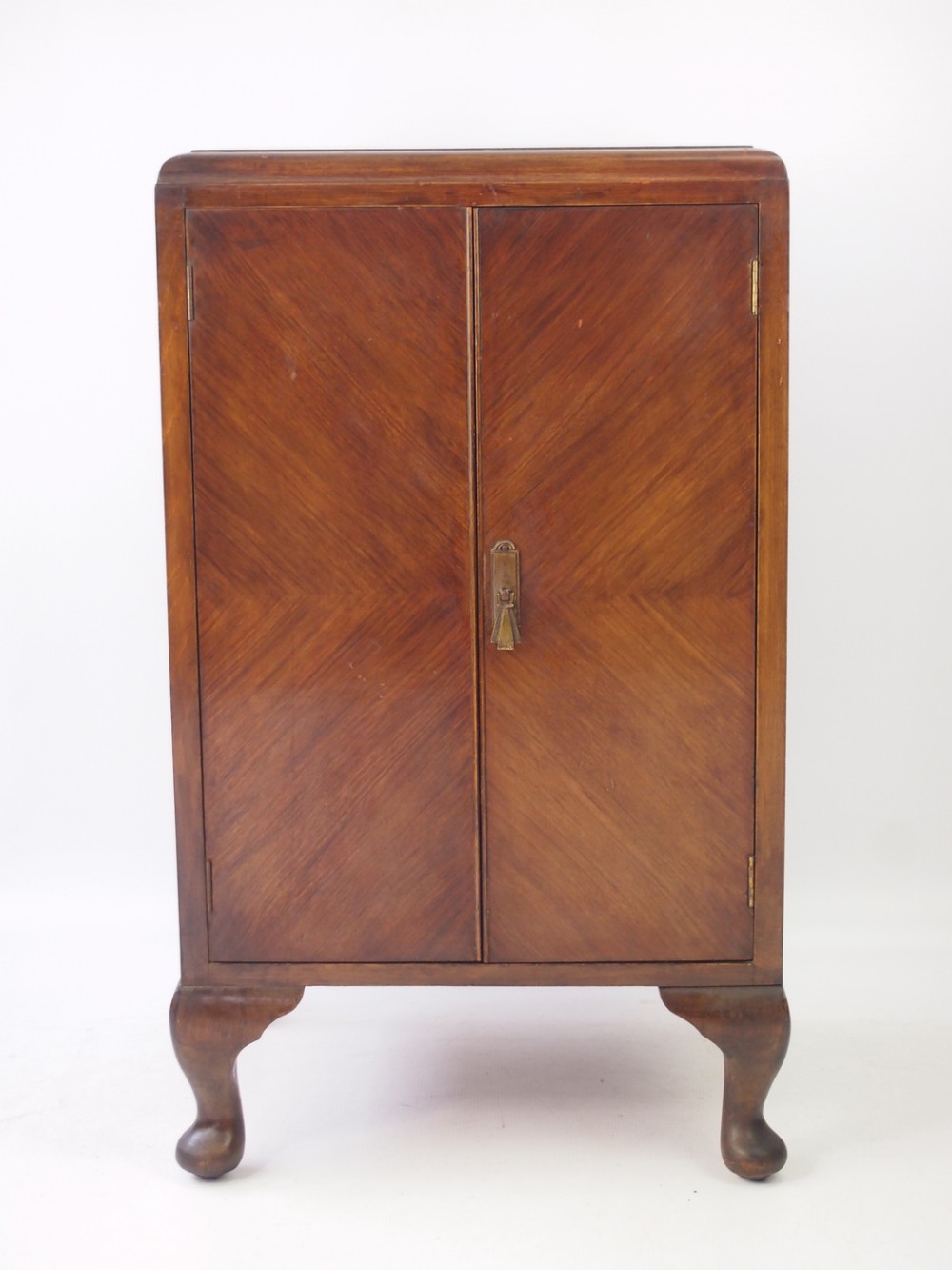 Small Art Deco Walnut Music Cabinet