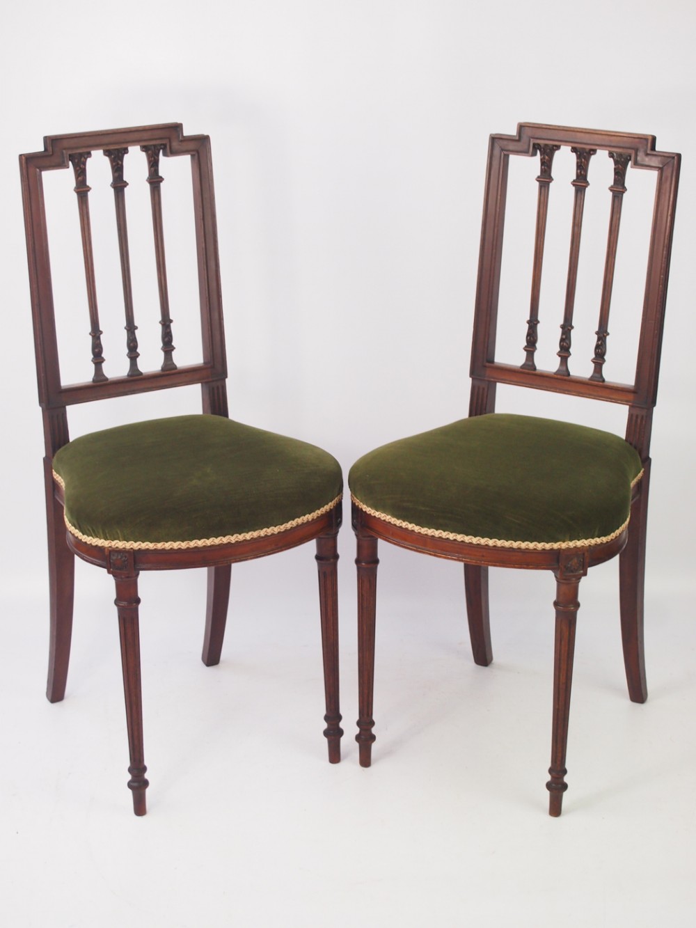 Pair of Small Antique French Mahogany Chairs
