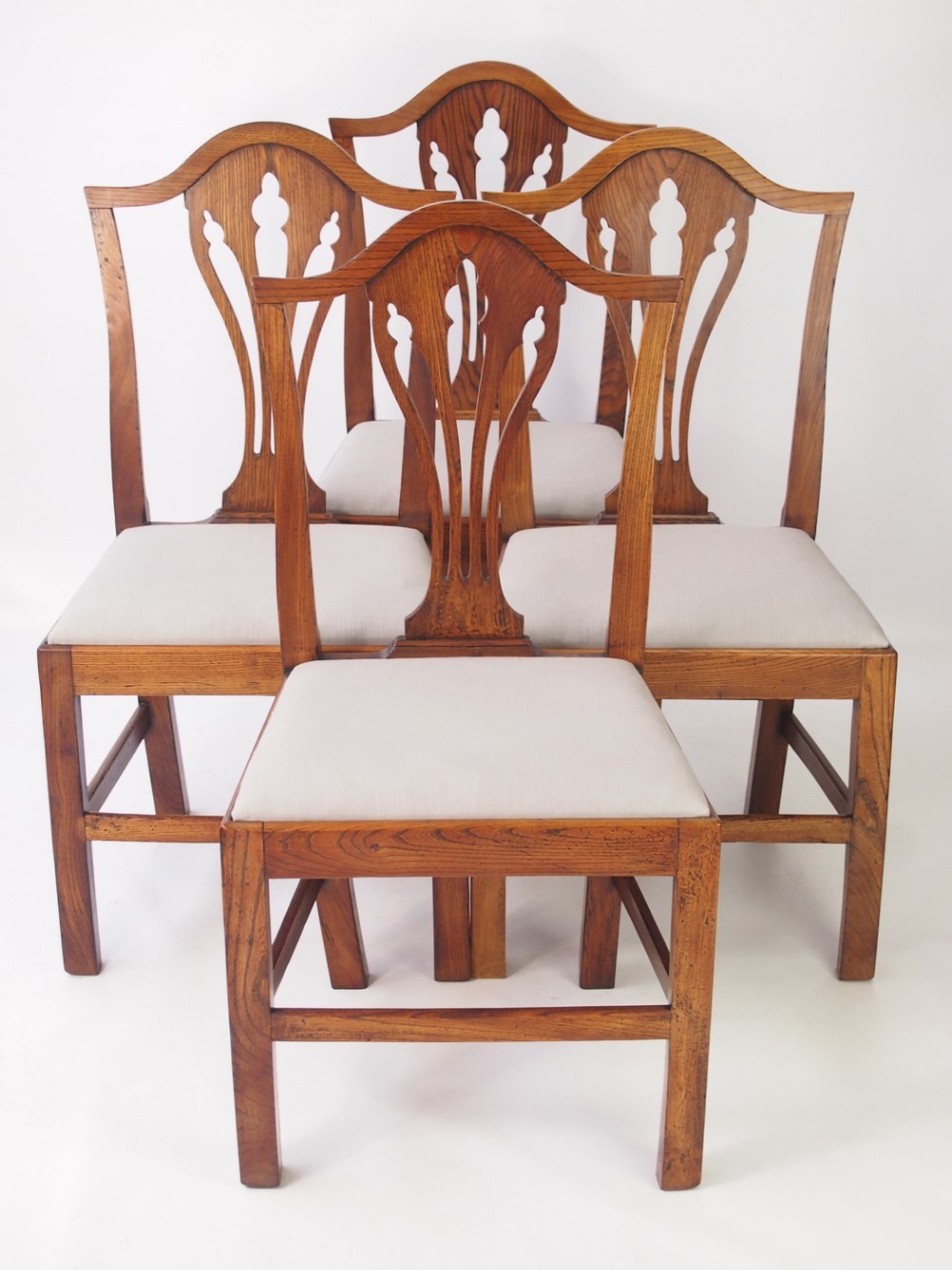 Set 4 Georgian Elm Dining Chairs