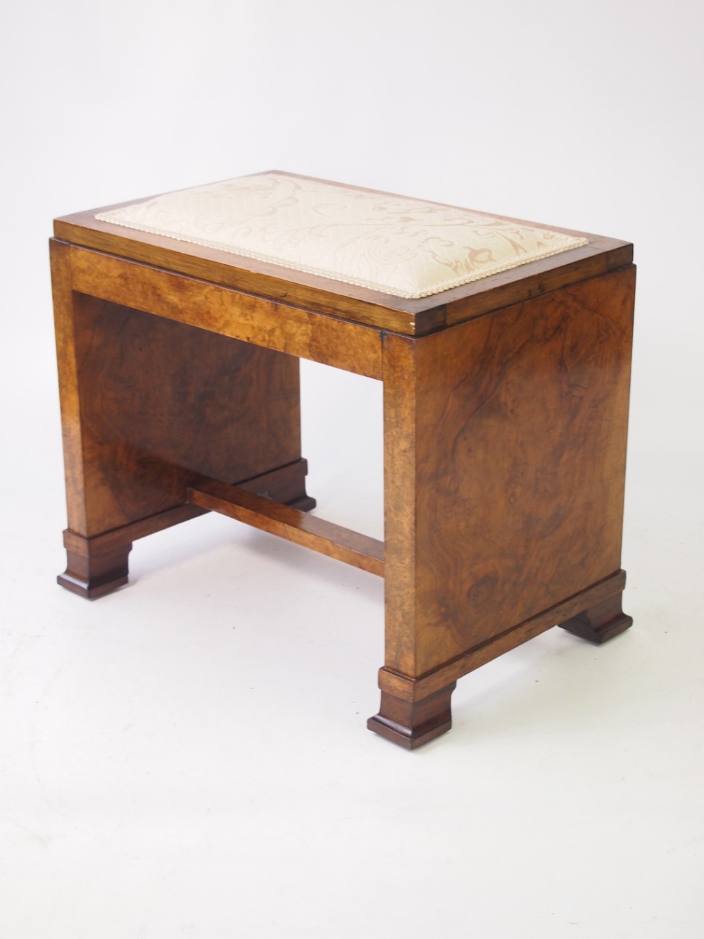 Art Deco Burr Walnut Dressing Table Stool