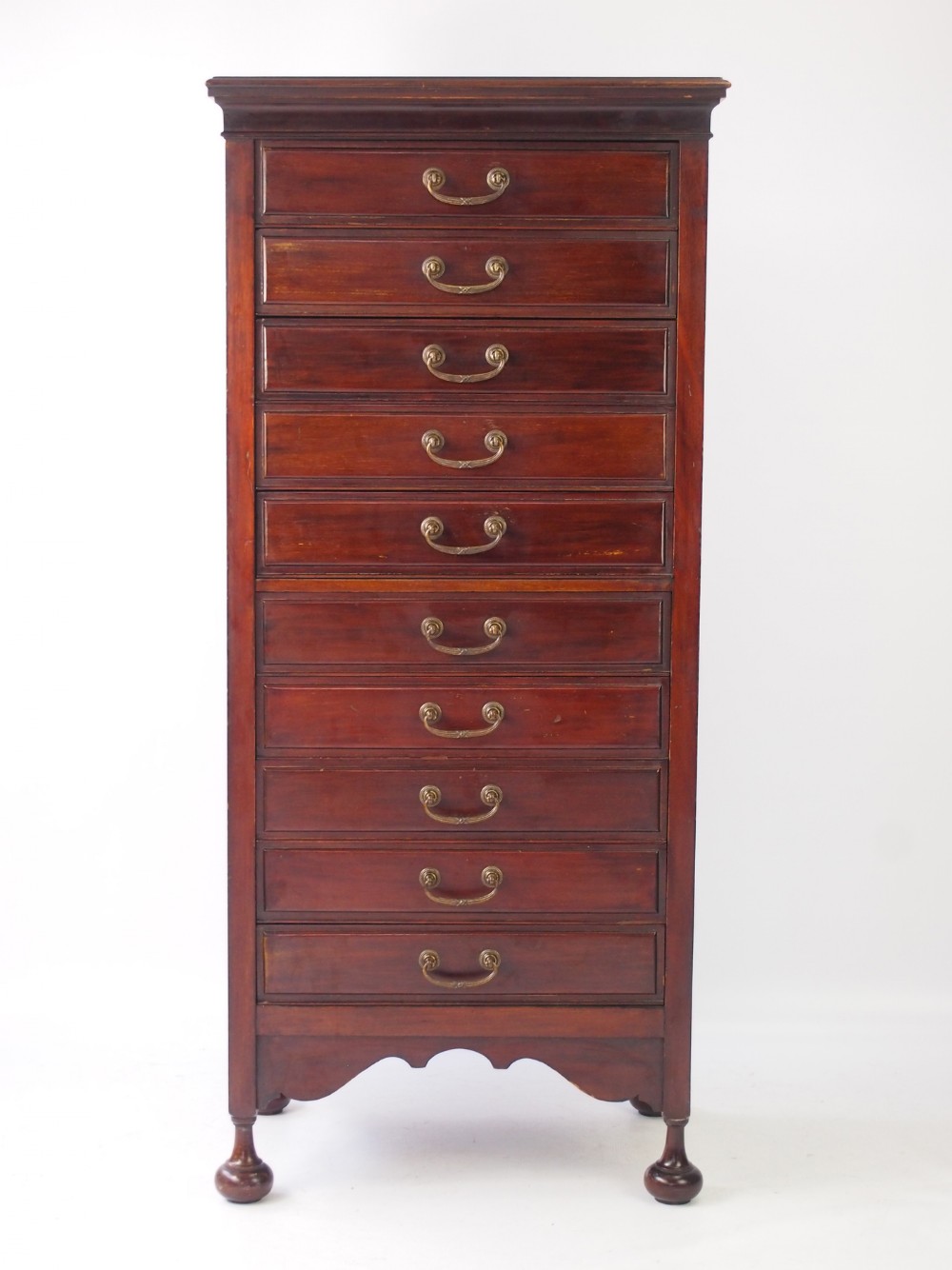 Tall & Slim Edwardian Mahogany Music Cabinet