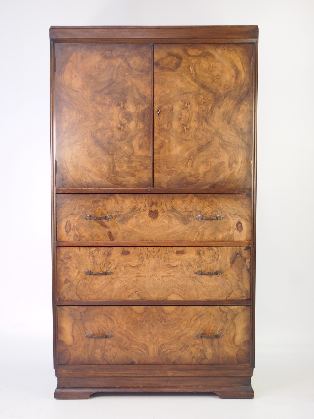 Art Deco Burr Walnut Tallboy