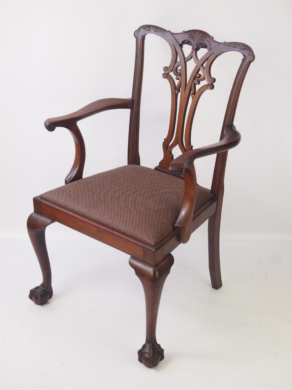 Edwardian Mahogany Chippendale Desk Chair