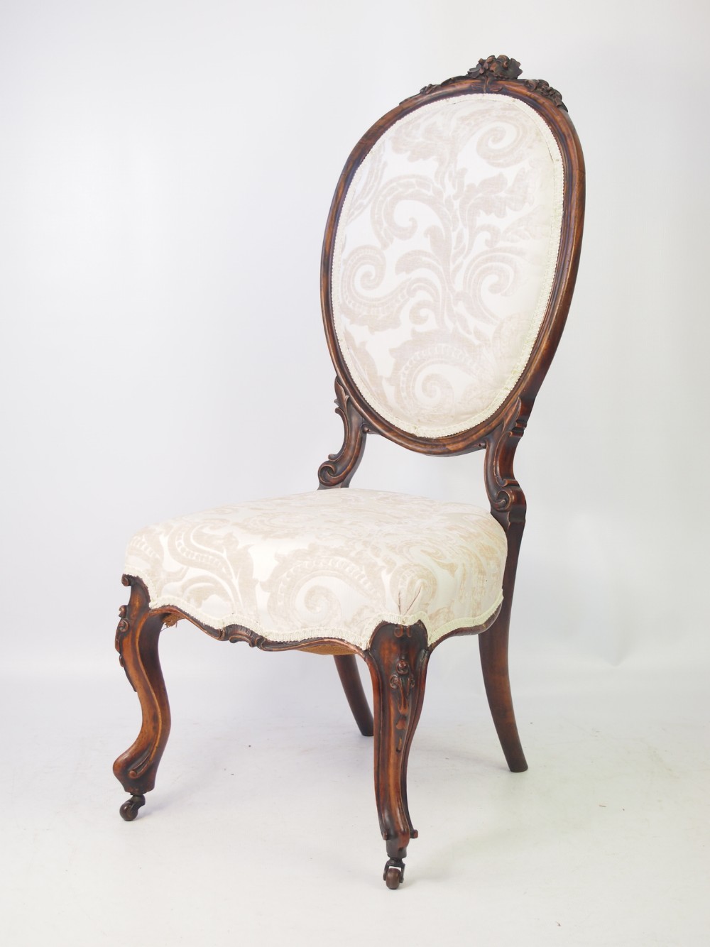 Victorian Walnut Balloon Back Chair