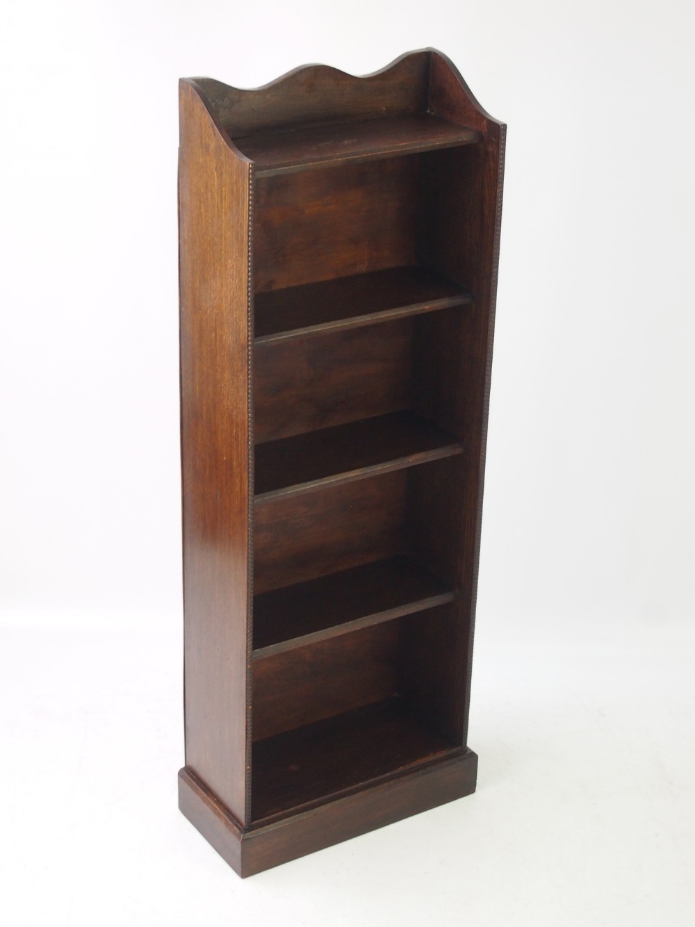 Slim Edwardian Oak Open Bookcase