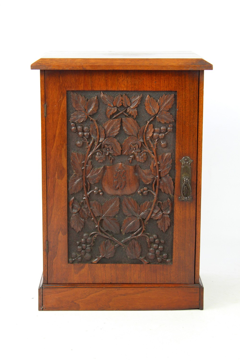 Edwardian Carved Walnut Arts & Crafts Cupboard