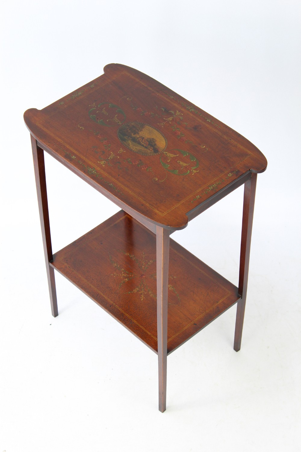 Edwardian Floral Painted Mahogany Table
