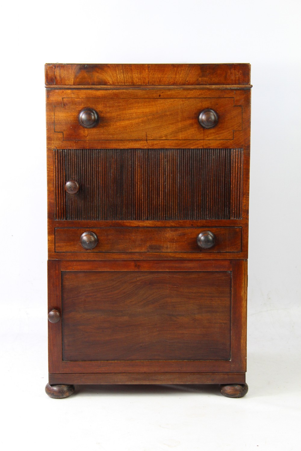 Georgian Mahogany Tambour Front Cabinet