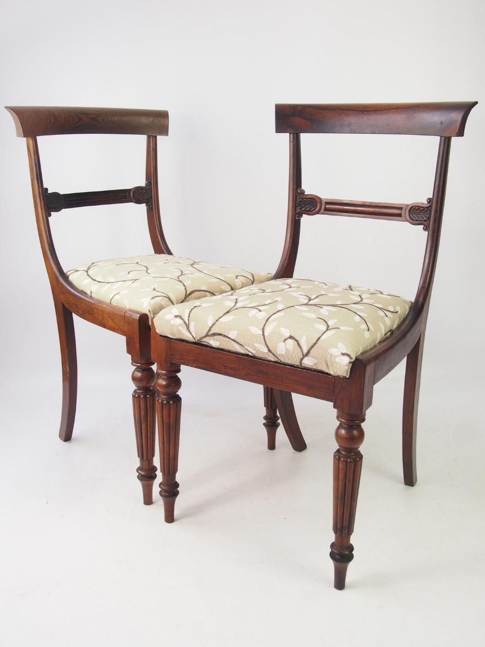 Pair Victorian Rosewood Side Chairs
