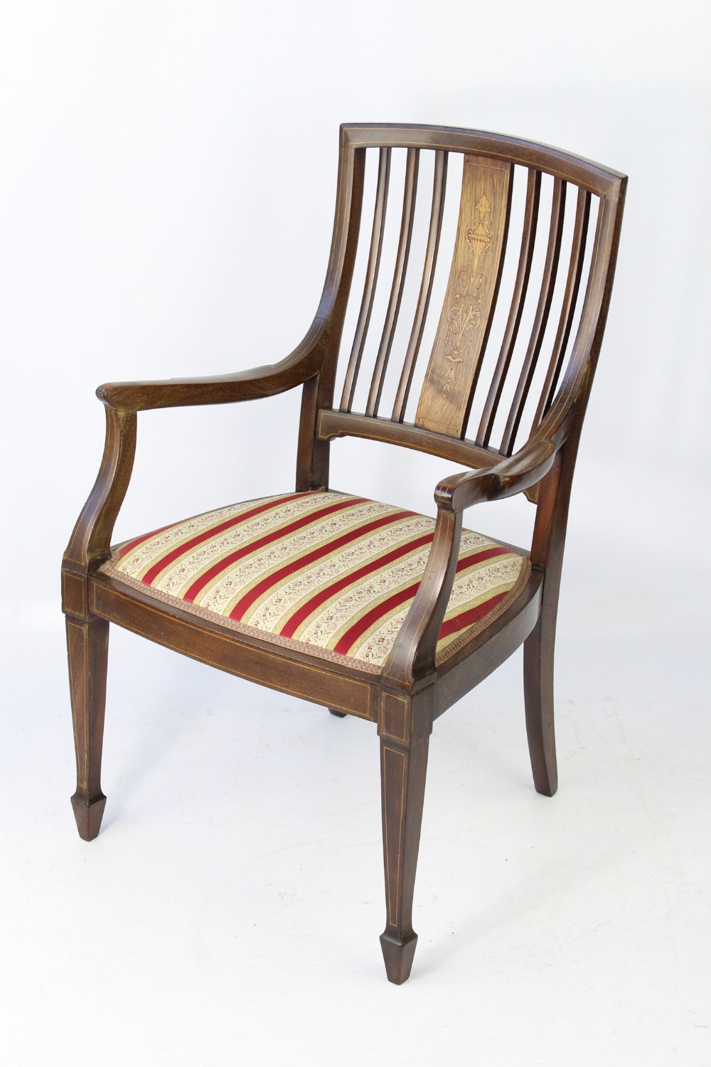 Small Victorian Inlaid Rosewood Dressing Table Chair