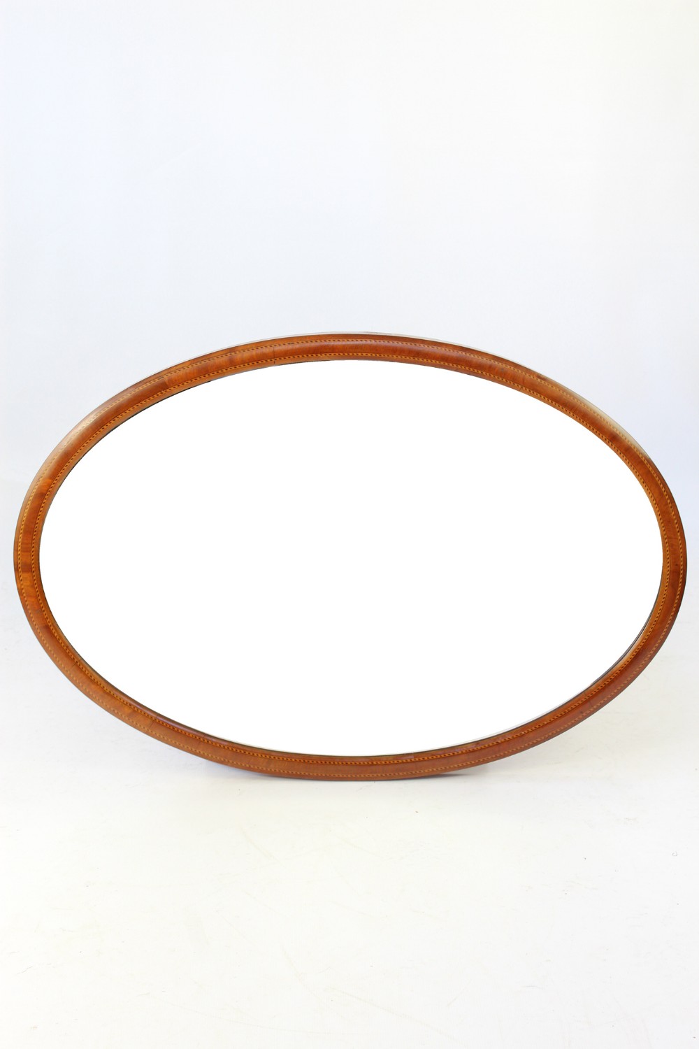 Edwardian Mahogany & Inlaid Oval Mirror
