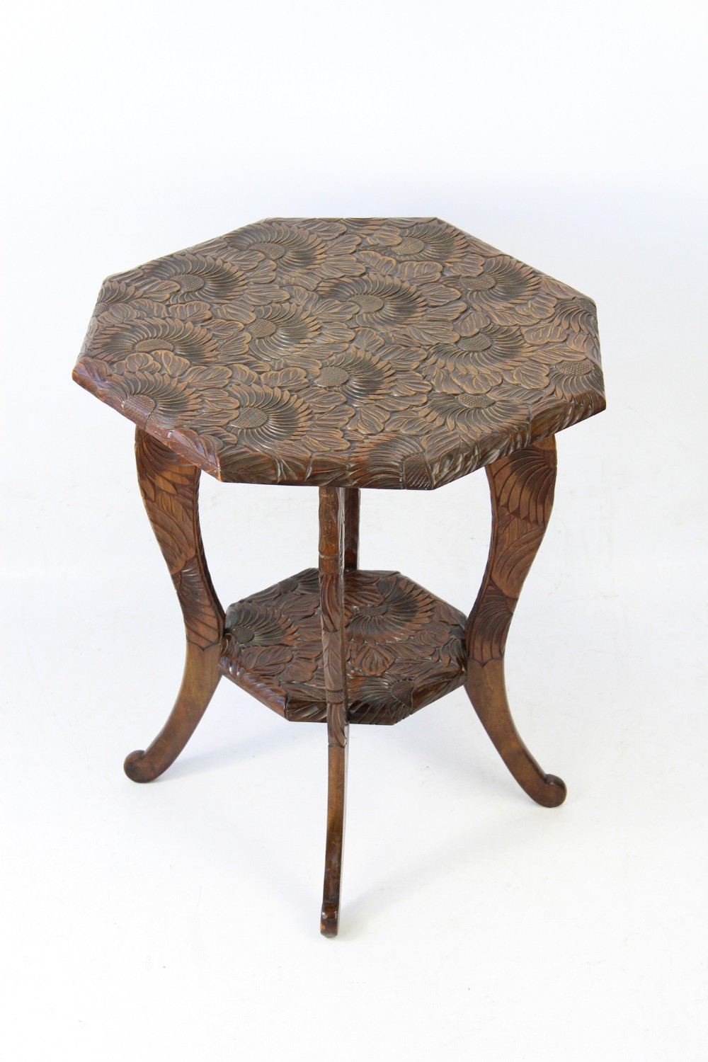 Antique Liberty & Co Carved Japanese Table