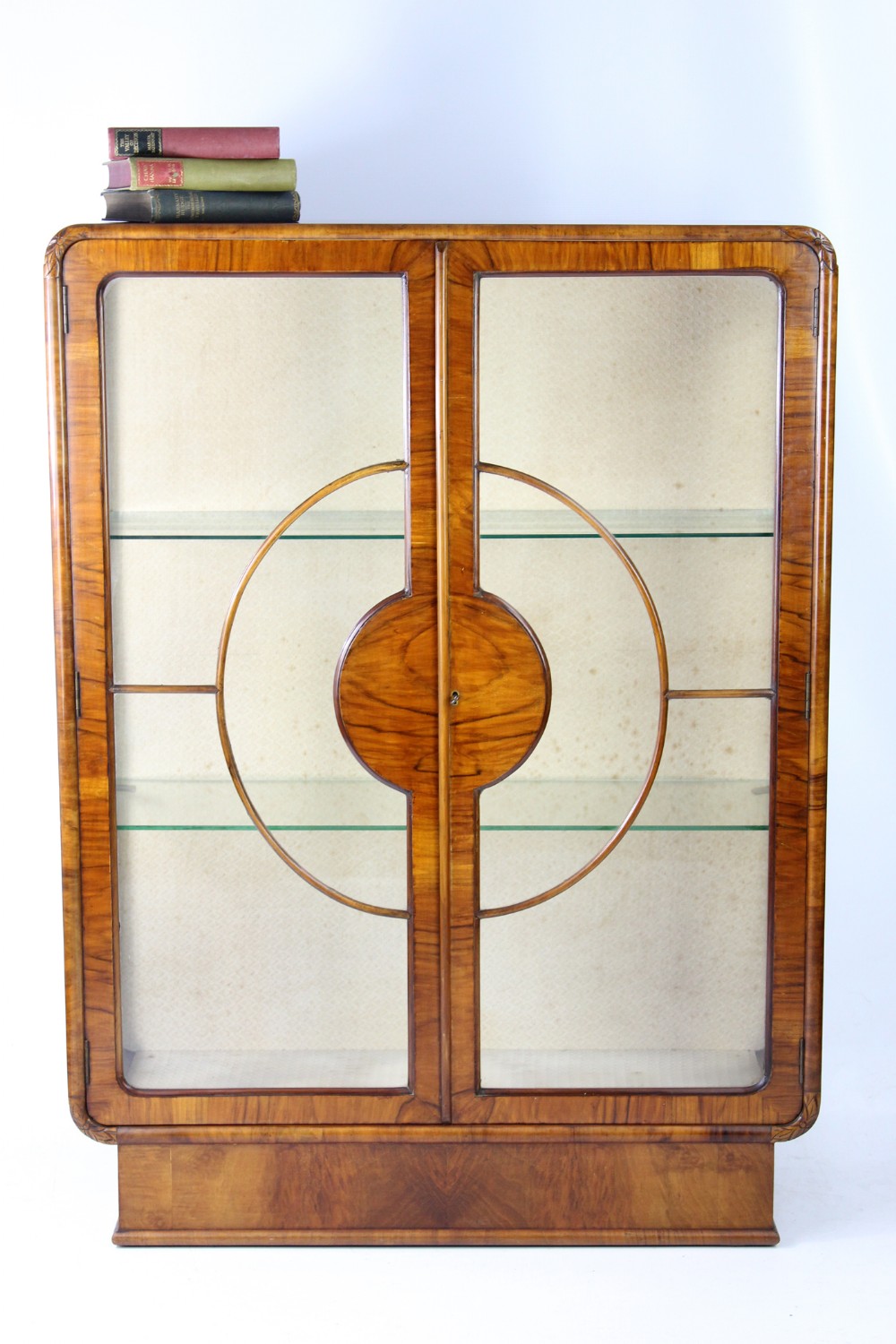 Art Deco Walnut Display Cabinet
