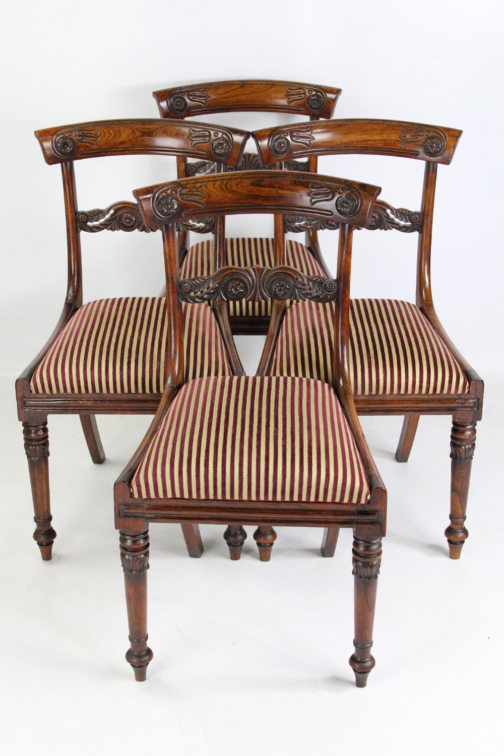 Set 4 Antique William IV Rosewood Dining Chairs In The Manner Of Gillows