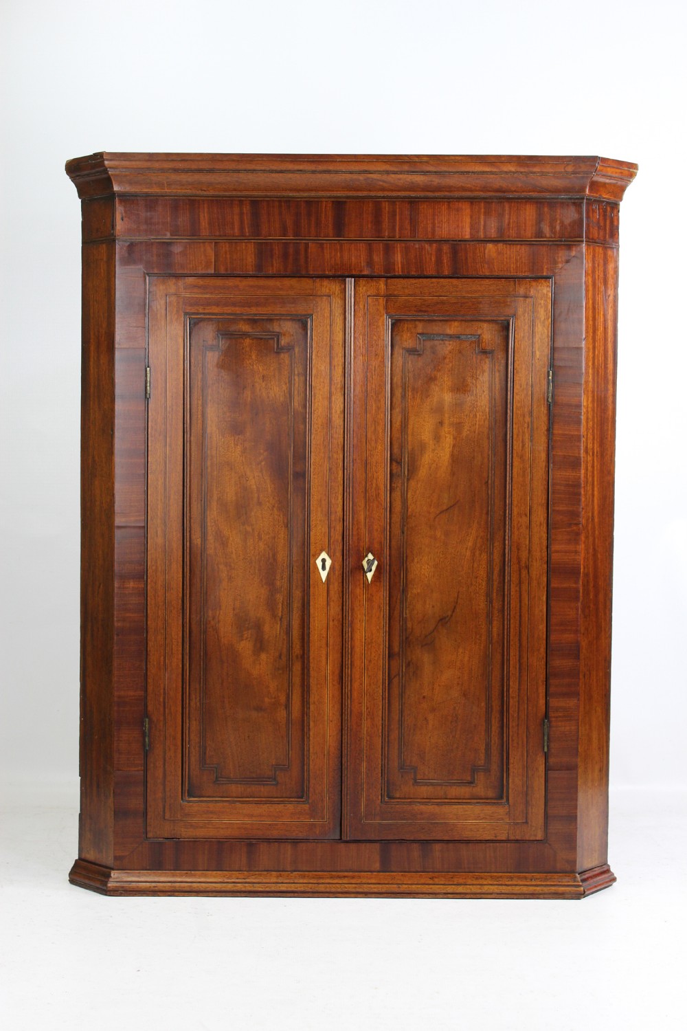 Georgian Inlaid Mahogany Corner Cupboard