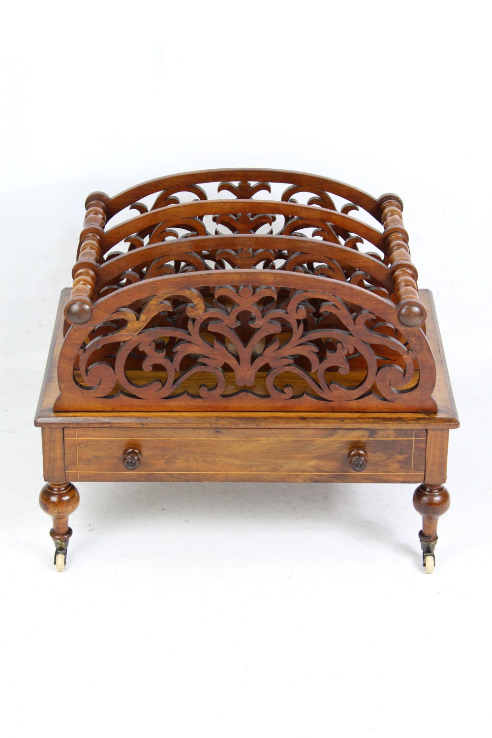 Victorian Walnut Canterbury Magazine Rack