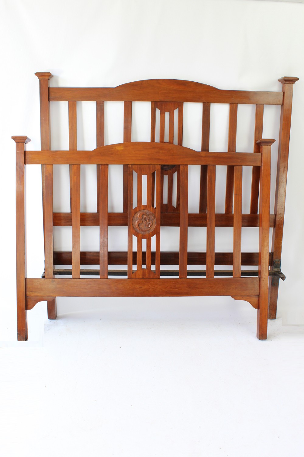 Antique Edwardian Walnut Double Bed
