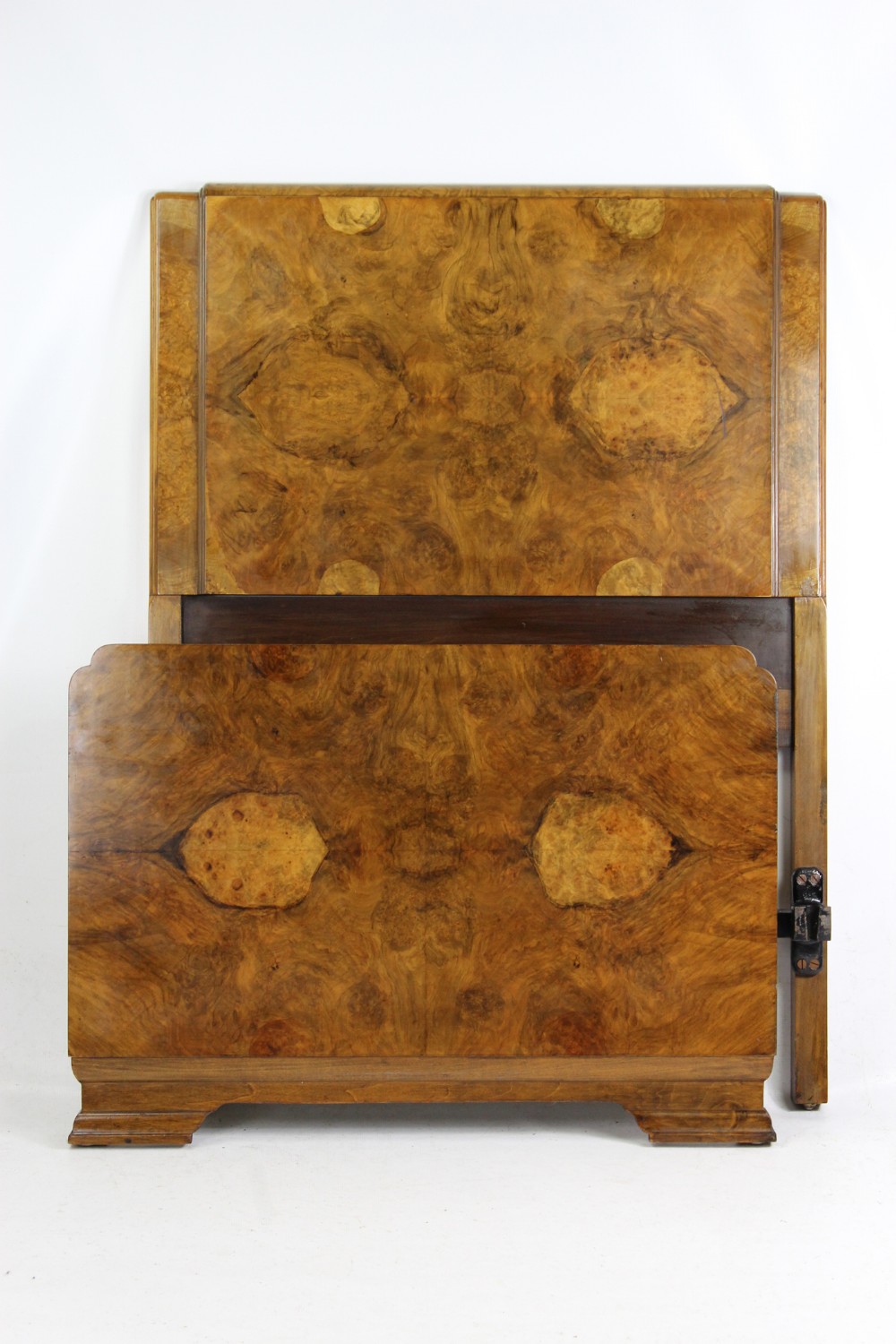 Art Deco Burr Walnut Single Bed