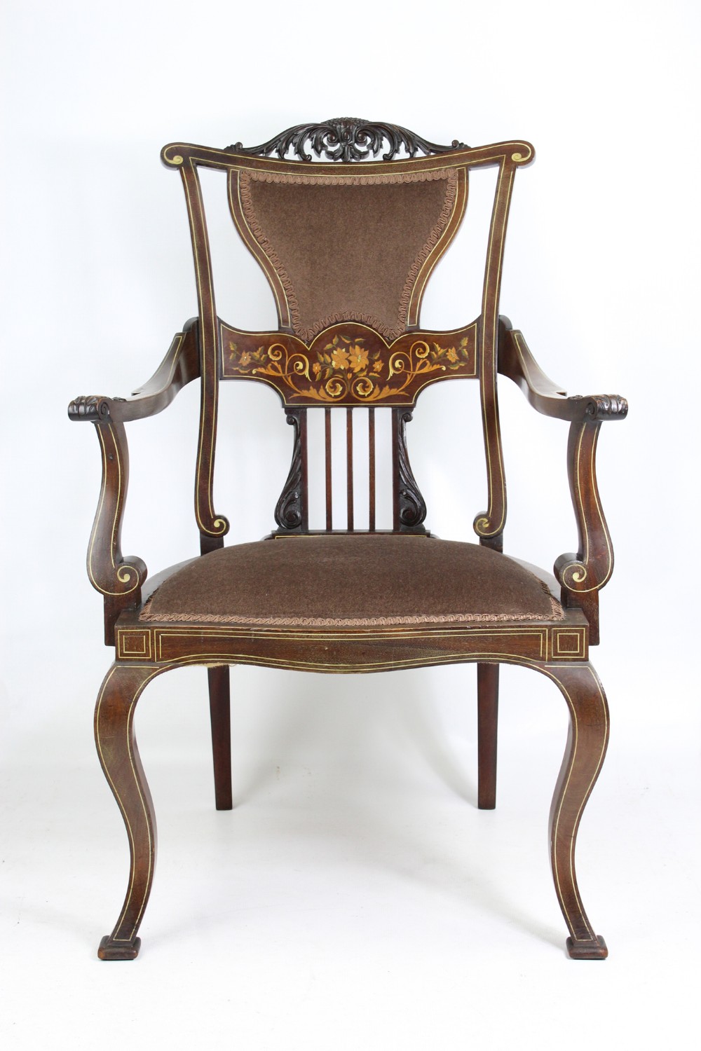 Victorian Mahogany & Inlaid Armchair