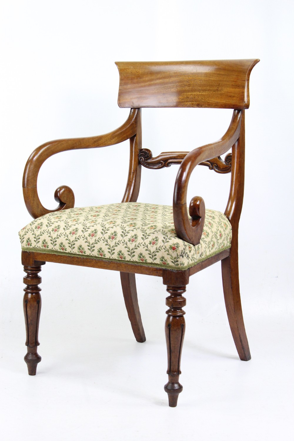 Victorian Mahogany Open Armchair