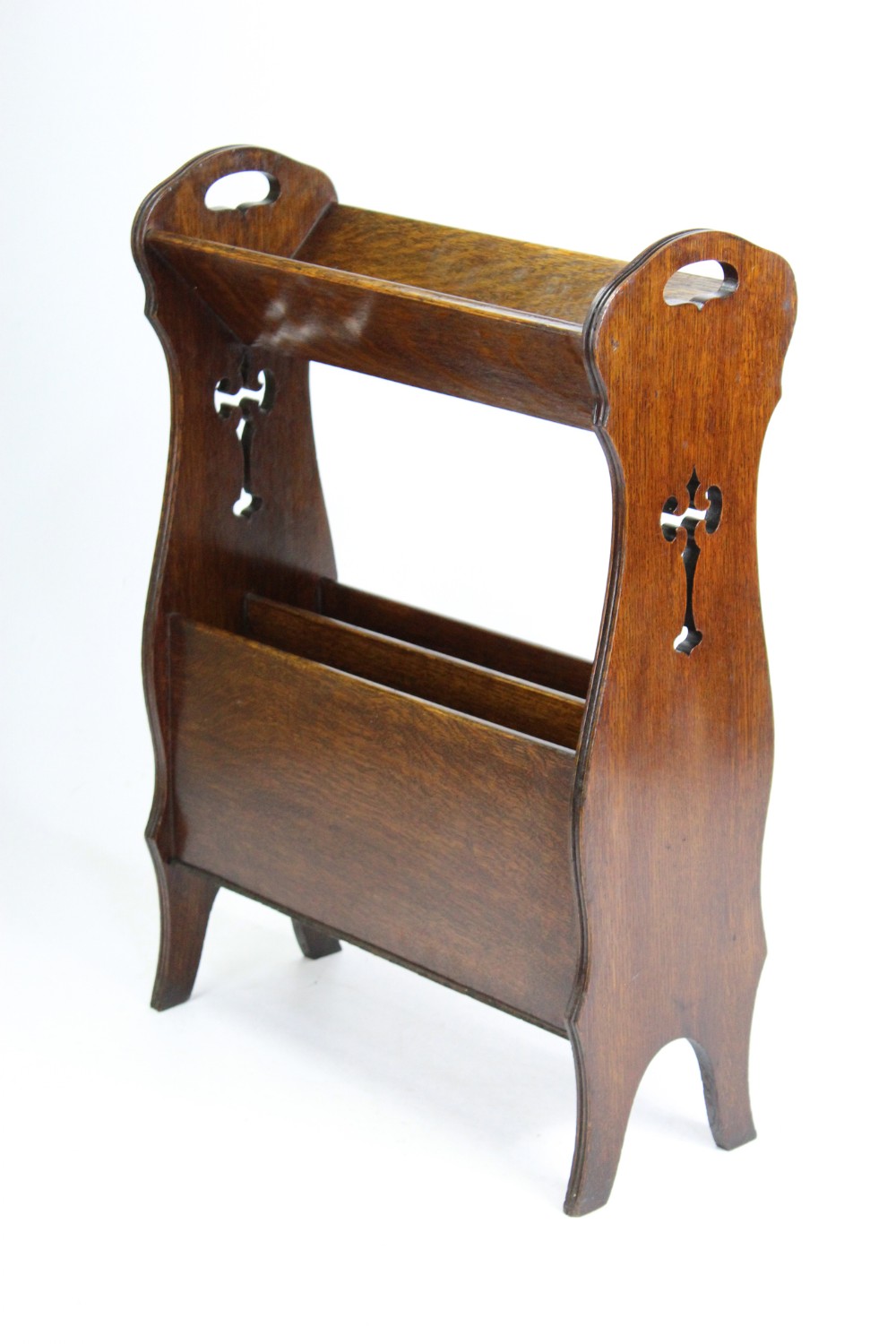 Edwardian Arts & Crafts Oak Book Trough Stand Bookcase