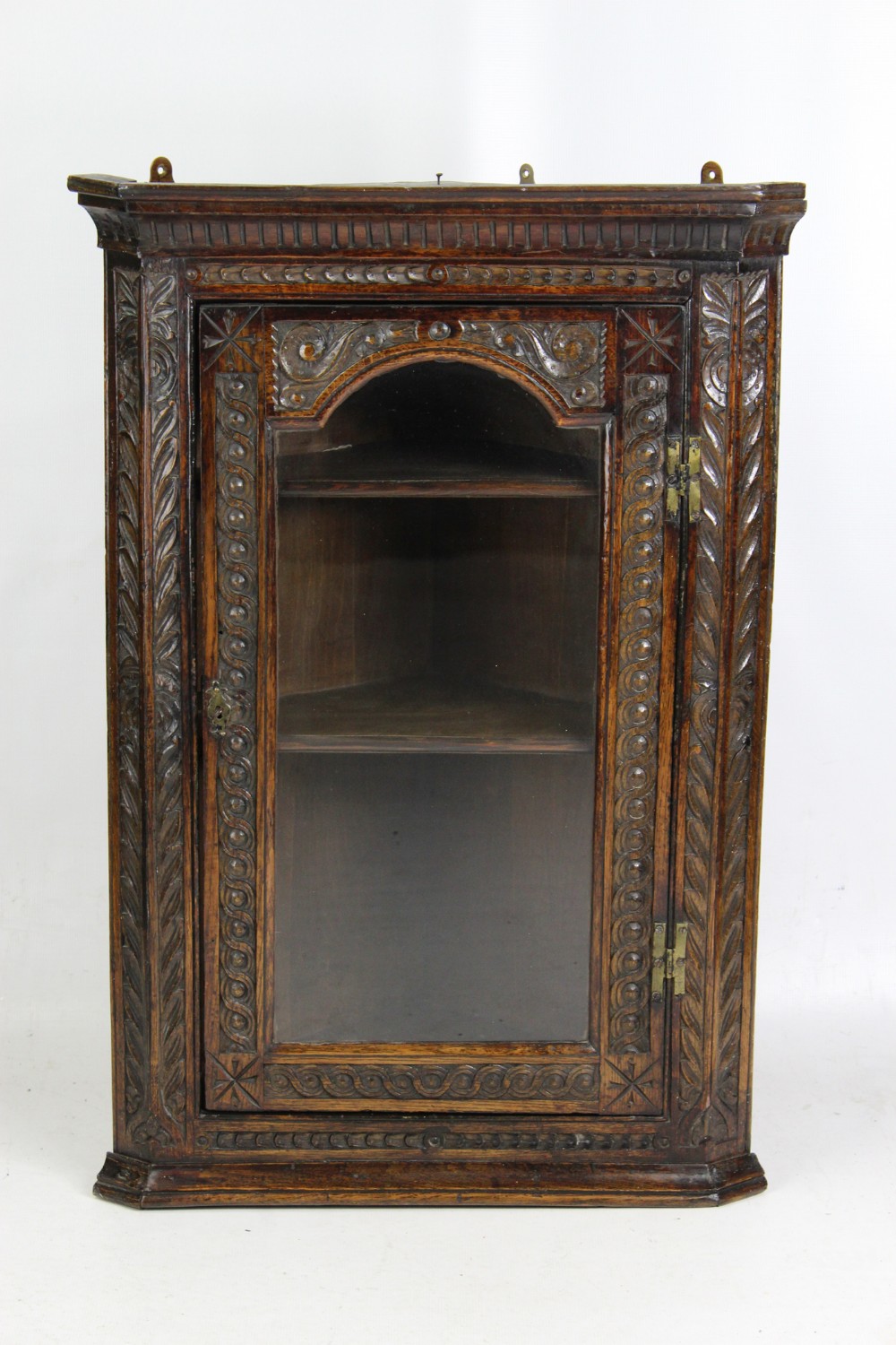 Georgian Oak Corner Cupboard with Glazed Door