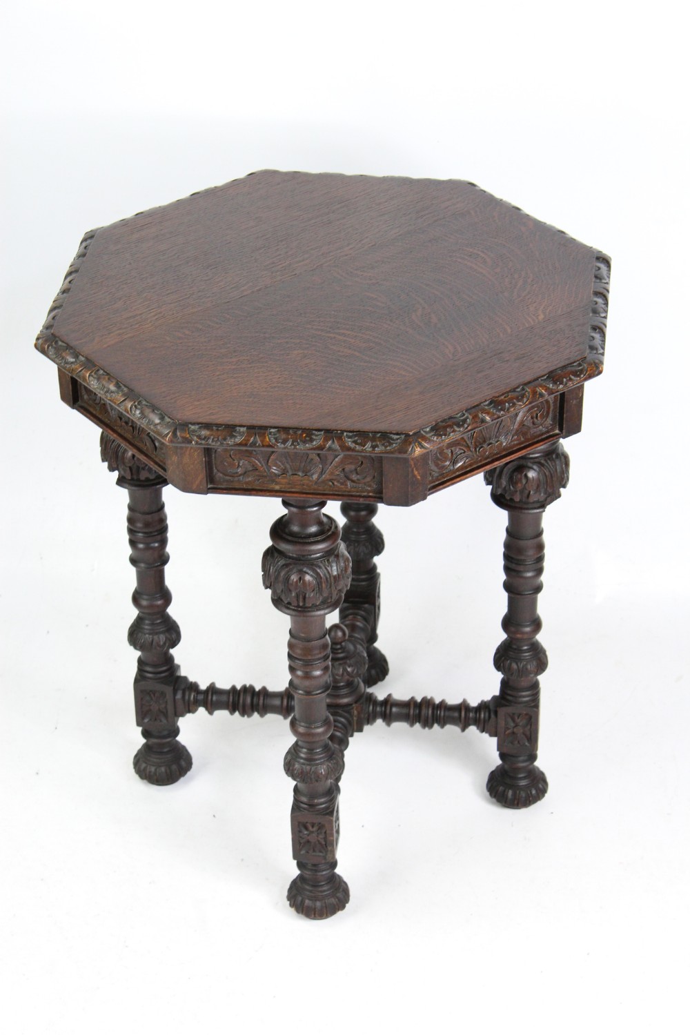 Victorian Gothic Revival Oak Table by Edwards & Roberts