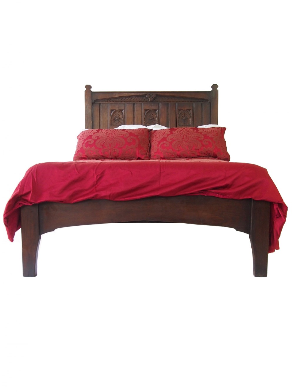 Edwardian Gothic Revival Oak Double Bed