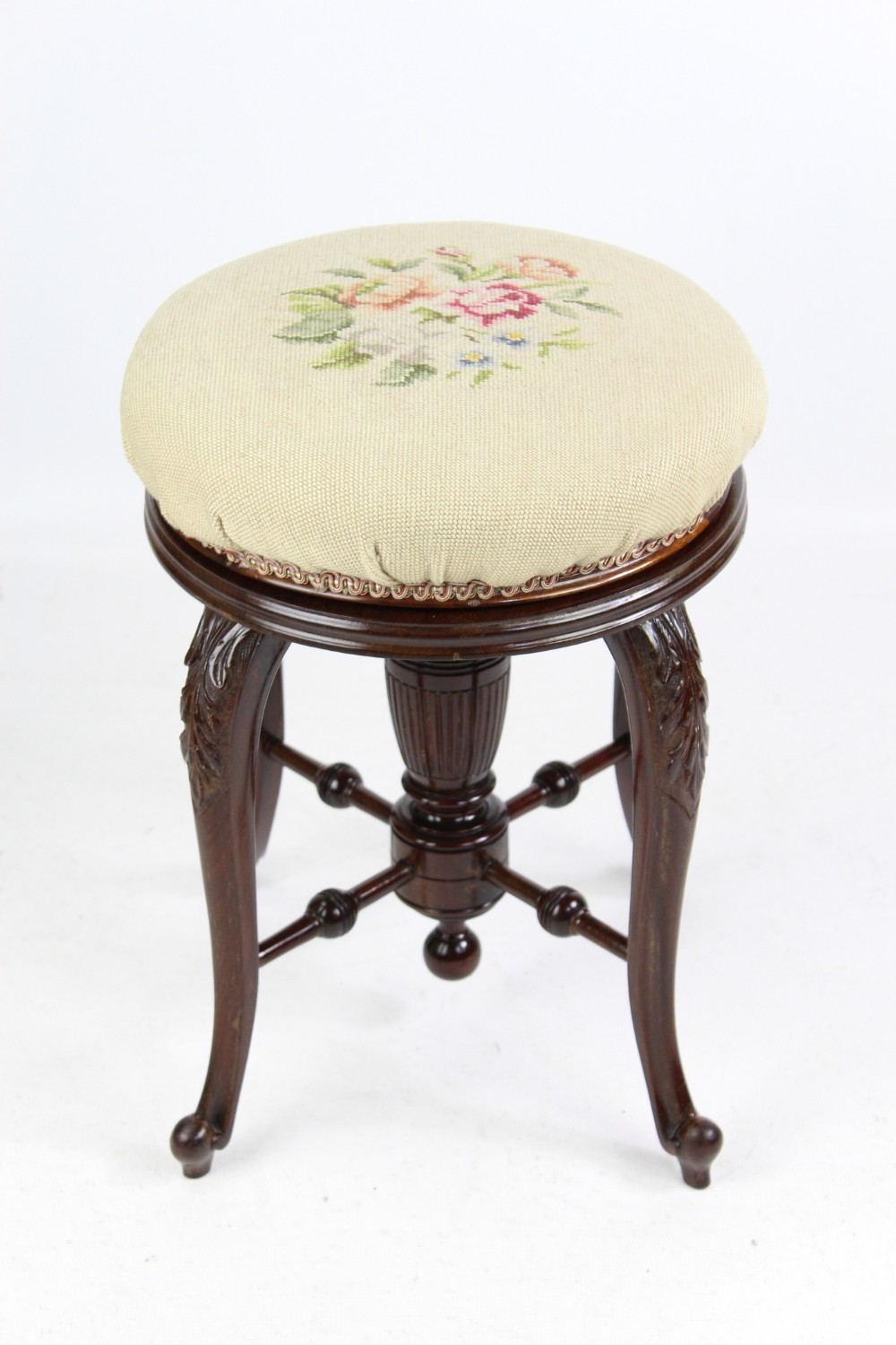 Victorian Mahogany Rise & Fall Piano Stool