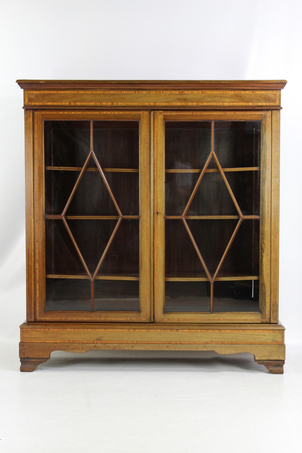 Large Edwardian Inlaid Mahogany Bookcase