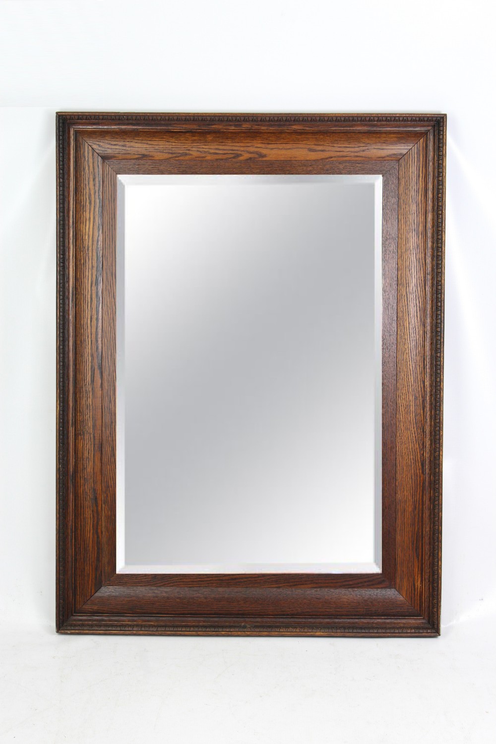 Large Antique Edwardian Oak Wall Mirror