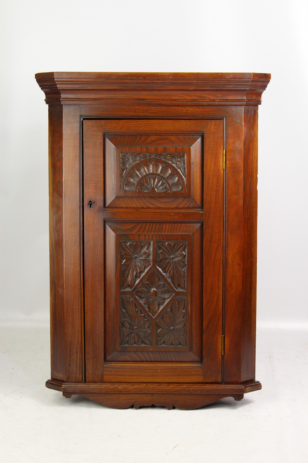 Small Antique Victorian Walnut Corner Cupboard