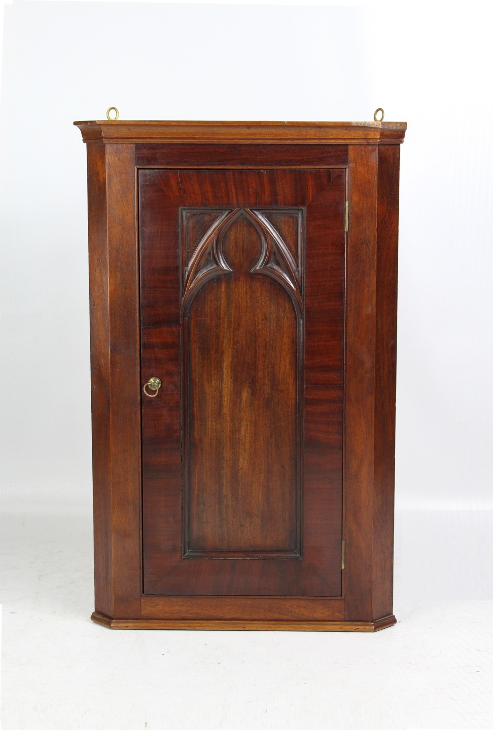 Small Gothic Revival Mahogany Corner Cabinet