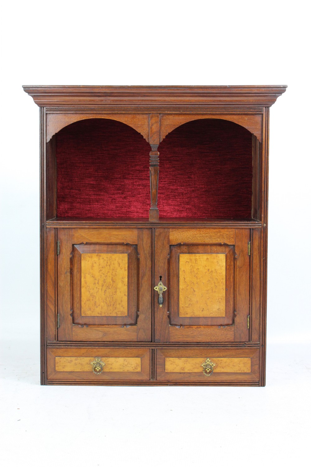 Small Victorian Walnut Hanging Cabinet Cupboard