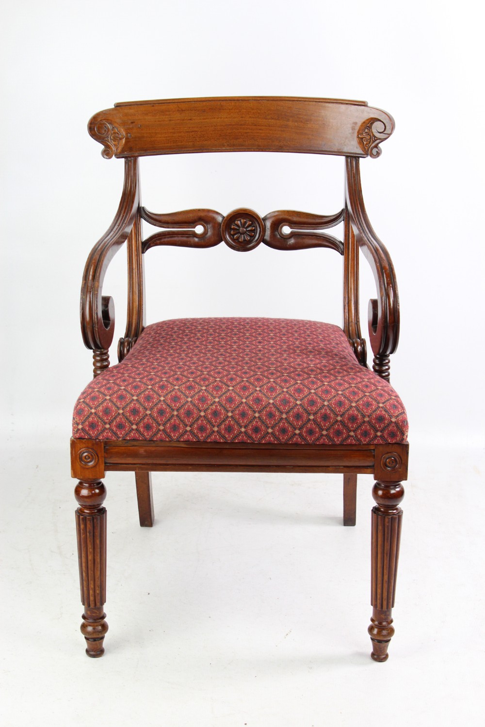 William IV Mahogany Open Armchair / Desk Chair