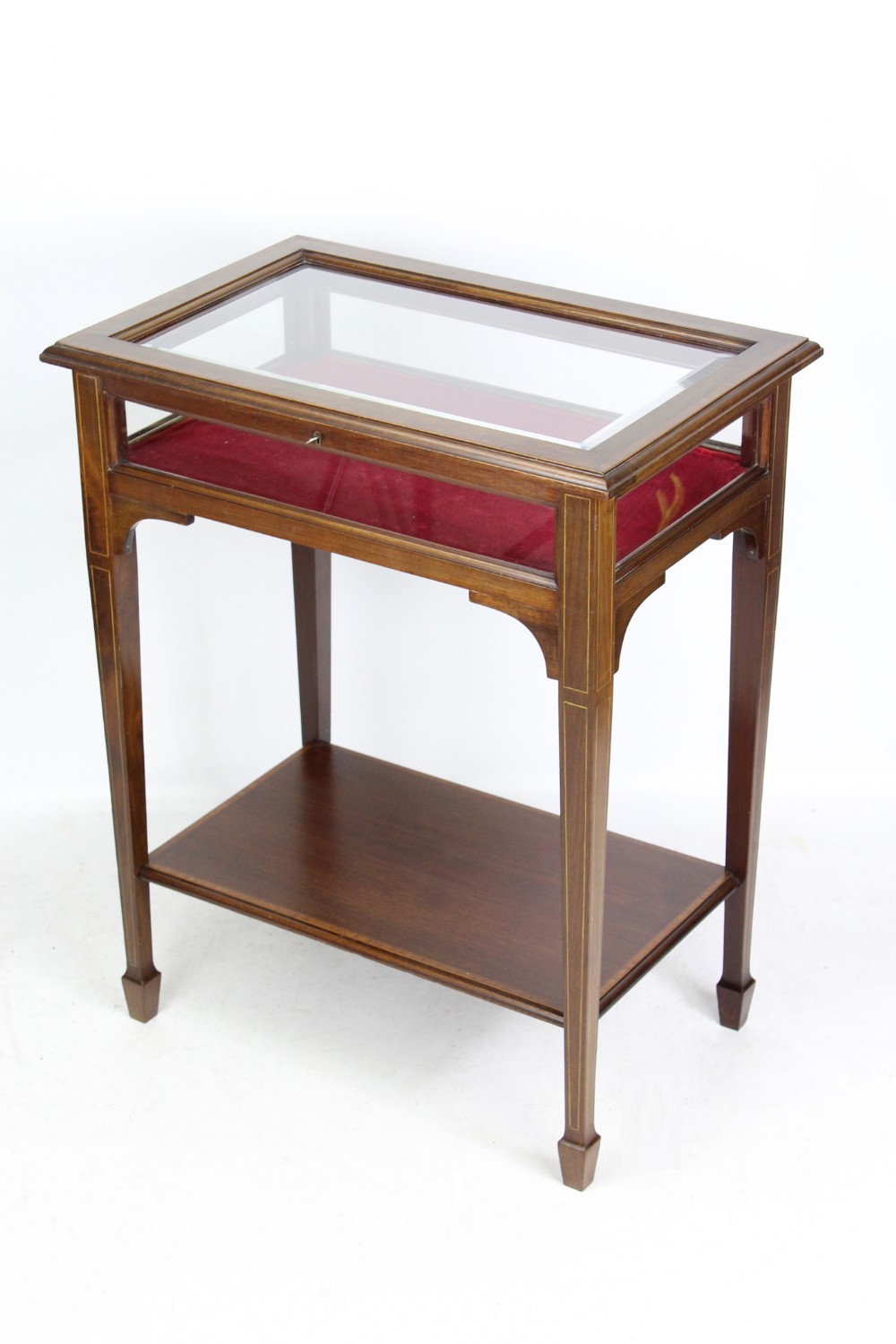 Edwardian Inlaid Mahogany Bijouterie Display Cabinet Vitrine