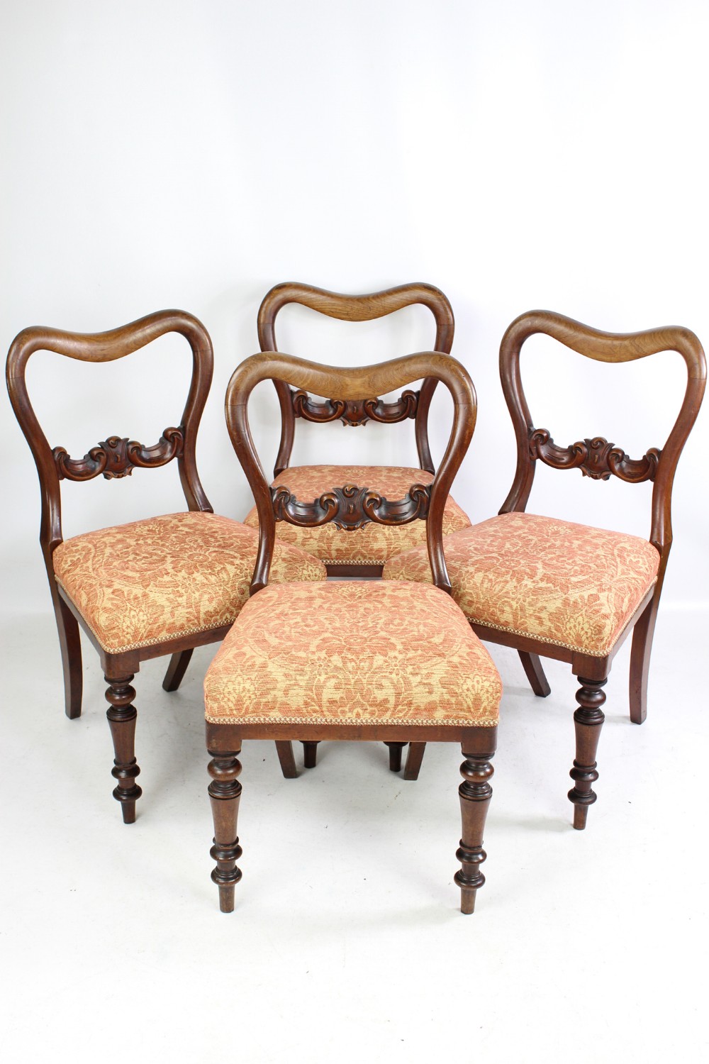 Set 4 Victorian Mahogany Balloon Back Chairs