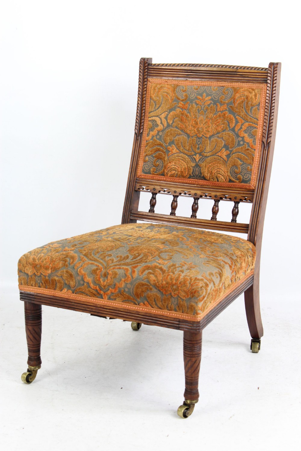 Aesthetic Movement Rosewood Nursing Slipper Chair after Bruce Talbert