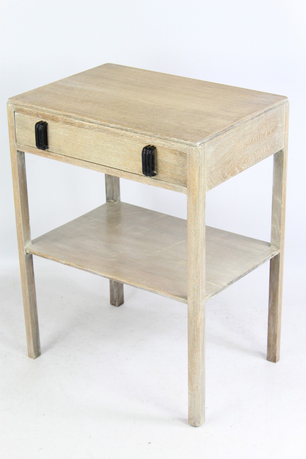 Small Art Deco Limed Oak Side Table