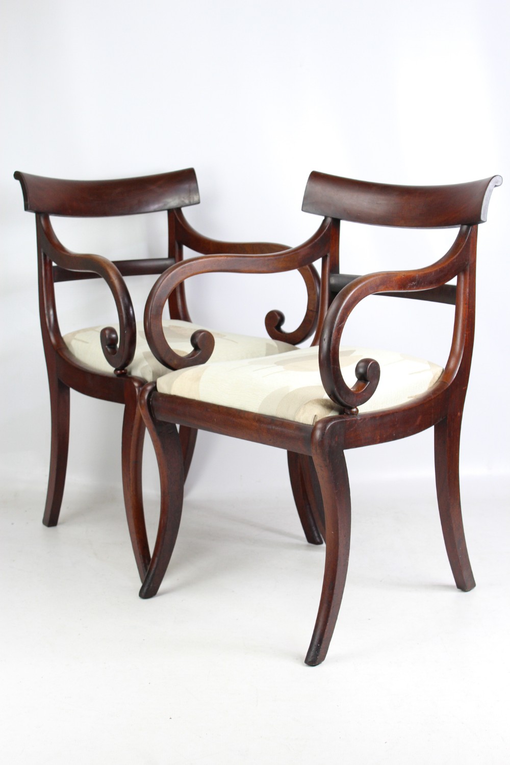 Pair of Regency Mahogany Open Armchairs