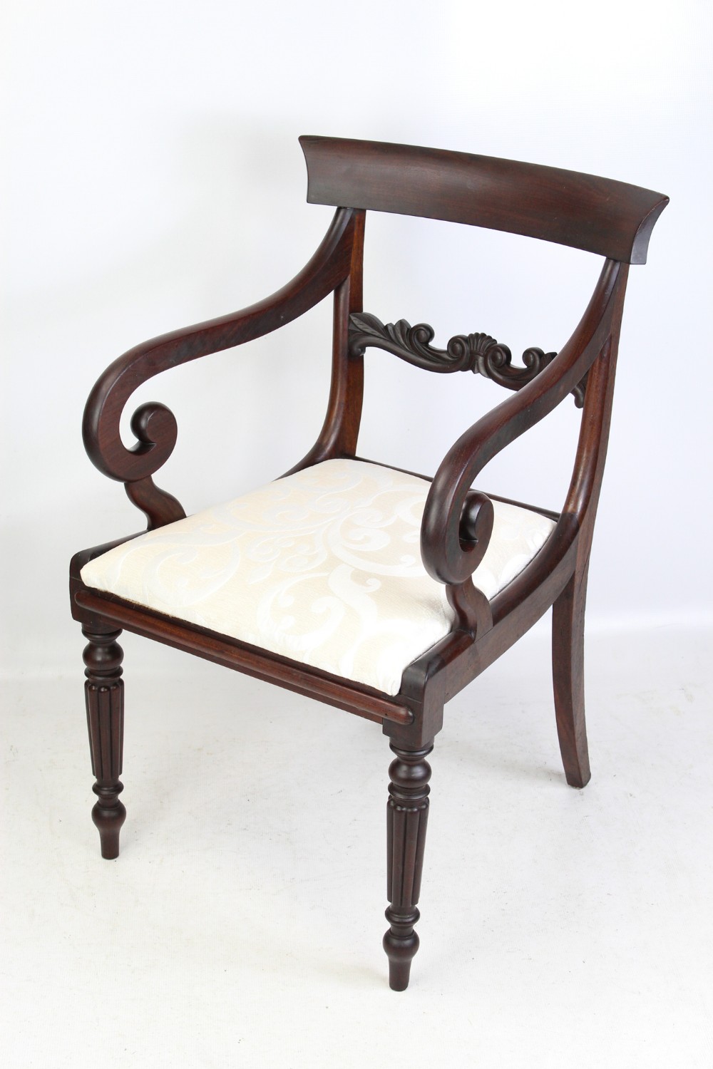 Victorian Mahogany Open Armchair