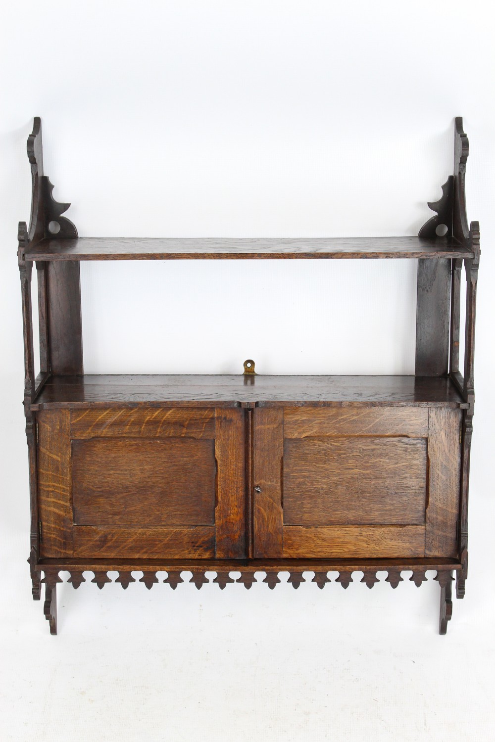 Victorian Gothic Revival Oak Hanging Cabinet