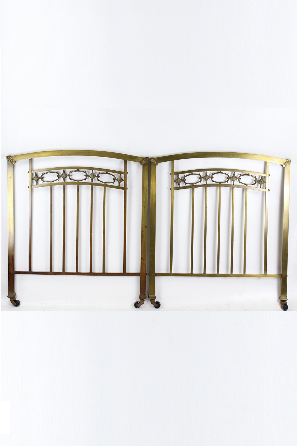 Pair of Edwardian Brass Single Headboards