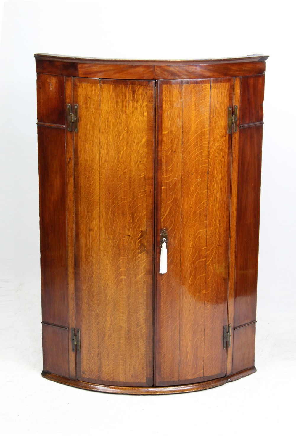 Georgian Oak Bow Front Corner Cupboard